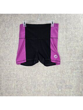 Aerie F.I.T. Women Running Shorts Black & Purple Size M Compression Stretch